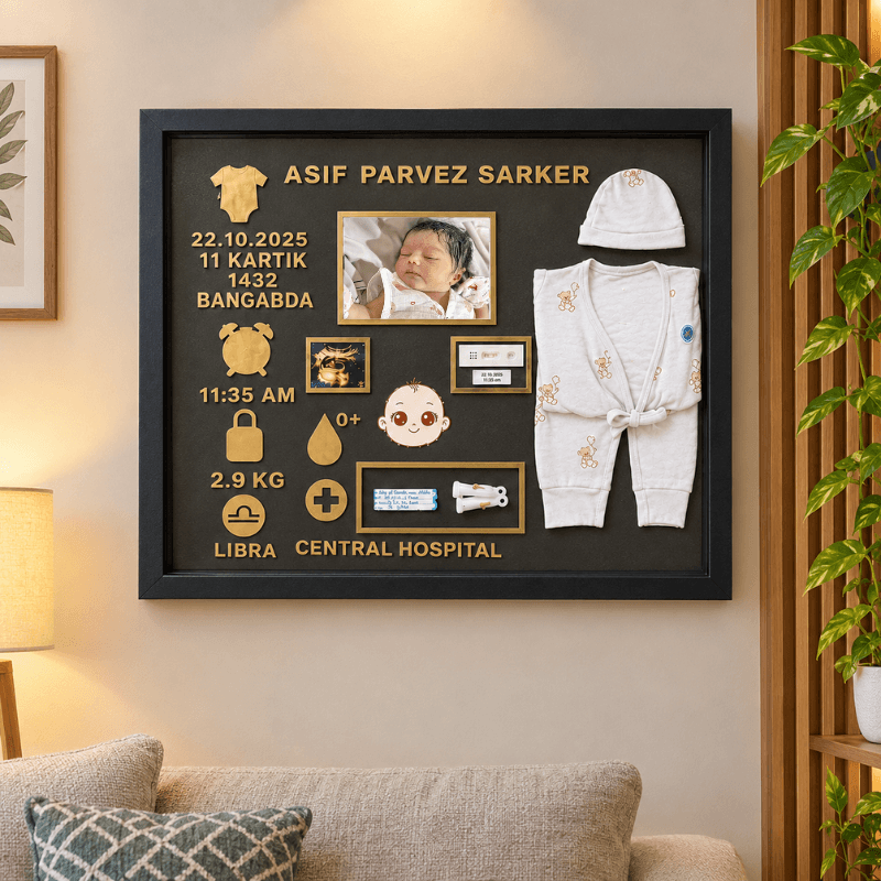 Baby's First Day – Personalized Birth Keepsake Frame