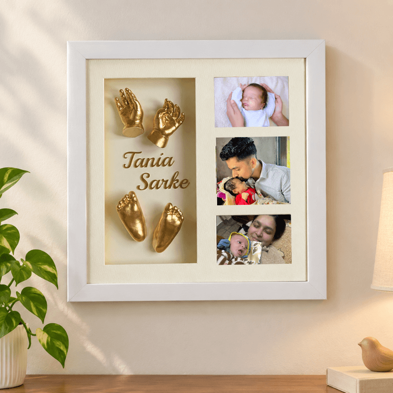 Golden First Steps – Personalized Baby Keepsake Frame