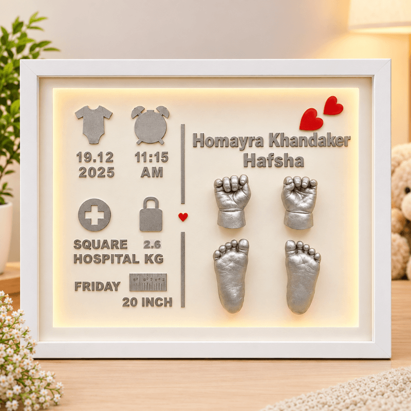 Silver Memories – Premium Baby Birth Keepsake Frame